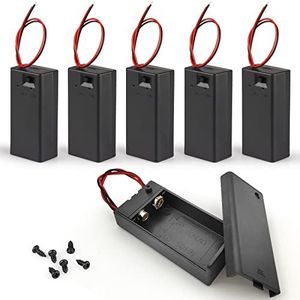 VWEICYY 6PCS 9V Battery Holder,9V Battery Holder with Switch,9 Volt Battery Holder with Leads，Widely Used in Student Experiments,LED Strips or Other Devices with 9V Batteries (6 Pack)
