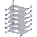 TORCHSTAR New Construction Mounting Plate, 3/4/6 Inch LED Recessed Lighting Kits, Compatibility Upgrade, Extendable Hanger Bars, Shallow Recessed Light Housing, Pack of 6