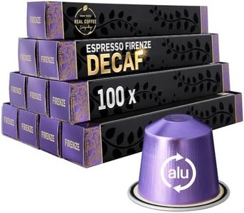 Decaf Italian 'Firenze' Espresso: Tastes Like Full-Caf | 100 Aluminum Capsules for Nespresso — Rich Flavor