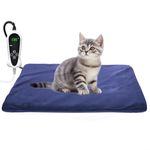 RIOGOO Pet Heating Pad, Electric Heating Pad for Dogs and Cats Indoor Warming Mat with Auto Power Off (S: 17.5"x14")
