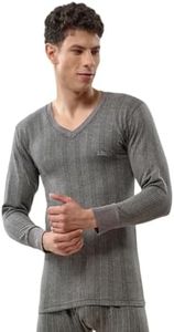 Lux Inferno Men's Regular Fit Thermal Top (Inferno_Ch_Fs_Vn_85_Charcoal Melange_Medium)