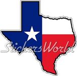 TEXAS Texan State Map-Flag USA American 4.4" (112mm) Vinyl Bumper Sticker, Decal