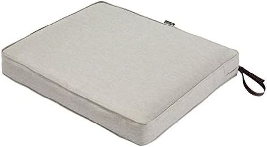 Classic Accessories Montlake FadeSafe Water-Resistant 21 x 19 x 3 Inch Rectangle Outdoor Seat Cushion, Patio Furniture Chair Cushion, Heather Grey
