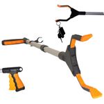 AEKASA 32" Litter Pickers -Helping Hand Grabber Stick for Disabled & Extendable Reacher for Elderly and Kids, Heavy Duty but Light Weight Tool, Pick up Stick Grabber Disability Aid (Orange)