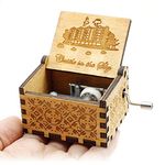 EITHEO Wooden Uniq Carved Hand Crank Castle-In-The-Sky Theme Music Box, Kids