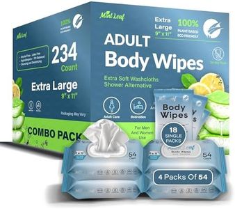 XL Deodorizing Body Wipes with Vitamin E Aloe Scent 9x11 | Thick Cleansing Natural Adult Shower Wipes | Hypoallergenic Washcloths Incontinence Camping Travel Gym | Combo Pack 216 + 18 Individual Wipes