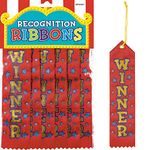 Victorious Sports Party "Winner" Recognition Award Ribbon Favours, Fabric, 7" x 2", Pack of 12