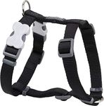 Red Dingo Classic Dog Harness Plain, Black, Small 15mm