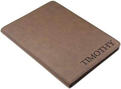 The Wedding Party Store Personalized Portfolio Pad Holder with Zipper - Custom Padfolio (Brown)