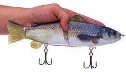 10" RF Glider Glide Bait Bass Musky Striper Fishing Big Lure Multi Jointed Shad Trout Kits Slow Sinking (Clear Lake Hitch Sink)