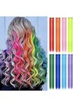 Fashion Fitoor Colored Clip in Hair Extensions & Wigs Long Straight Rainbow Color Hair Extensions for Kids Girls Women in Festival Party - [10 Pieces]