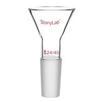 StonyLab Glass Short Stem Powder Funnel with 50 mm Top O.D. and 24/40 Inner Joint Filter Funnel Glass Funnel