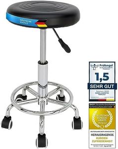 GOODS+GADGETS Ergonomie rollbarer Arbeitshocker Drehhocker Barhocker Praxishocker Rollhocker höhenverstellbar, schwarz