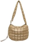 I IHAYNER Puffer Tote Bag for Women Lightweight Quilted Padding Hobo Bag Large Soft Puffy Crossbody Shoulder Bag Purse Khaki