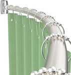 PrettyHome Adjustable Curved Shower Curtain Rod Rustproof Expandable 38-72 Inches Shower Rod Telescoping Design Extra Space Exquisite Customizable for Bathroom,Need To Drill,Brushed Nickel