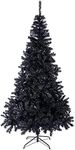 Sunnyglade 4 FT Halloween Black Artificial Christmas Tree 400 Tips Seasonal Holiday Decoration Tree with Metal Stand for Home, Office, Party (4 ft)