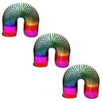 PNJB, Large Rainbow Magic Spring Fun Toy Stretching 10m Bouncing, Rainbow Spring Coil Fun Kids Toy, Vintage Style Toys Combo For Kids, Multicolour, Magic Plastic, (3X15CM)