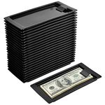 24Pieces Check Holders Guest, Black Plastic Tip Trays Waitress, Restaurant Check Presenters Holder, Check Presenter Card Holders, Bill Receipt Tray for Restaurants Bars Hotels