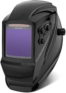 LESOLEIL Welding Mask Auto Darkening, Solar & Battery Powered Large Viewing Welding Helmet with True Color Filter, 4 ARC Sensors & Variable Shade DIN 5-9/DIN 9-13 for TIG MIG Welding(Black)