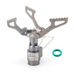 BRS Stove BRS 3000T Stove Titanium Ultralight Backpacking Stove Portable Propane Camping Stove Gas Burner Camp Stove only 26g with Extra O Ring (BRS-3000T Stove)