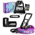 SPIDER SLACKLINE TKSA2 - Kit Slackline Custom for Beginners and Experienced Slackliners - Complete webbing Set - Length 20m with 1xRatchet