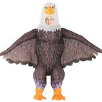 Rysotowy Inflatable Eagle Mascot Costume for Adult Blow up Eagle Costume Funny Halloween Cosplay Costume Outfit (Brown)
