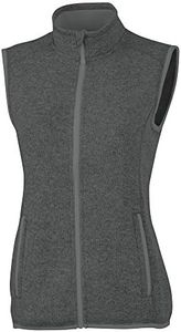 Charles River Apparel Women's Pacific Heathered Sweater Fleece Vest, Charcoal Heather, X-Large