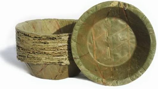 TAPARI Small Disposable Bowls - 20 Pack Small Leaf Bowls - 6 Inch - Sturdy & Eco-Friendly - Home Compostable & Biodegradable Bowls for Parties - Bowl for Soup, Hot & Cold Food - Sal Leaf - 10 Fl Oz