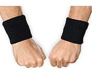 Tough Headwear Sports Wristbands - Arm Bands, Wrist Sweat Bands - One Size - Black - Cotton Blend - Unisex - For Athletes