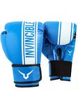 Invincible Tejas Fitness Training Synthetic Leather Boxing Gloves for Men & Women (Blue-White, 16 OZ)