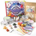 Kalakaram DIY Gemstone Candle Making Kit - Create 6 Exotic Soy Wax Gemstone Candles Using 100% Natural Gemstones with 3 Aromatic Fragrance Oils, DIY Kit for Kids, Activity Kit for Kids.