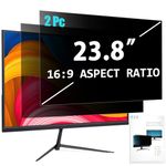 PYS 2 Pack Privacy Screen Filter for 23.8 Inch 16:9 Aspect ratio Computer Monitor Removable Anti-Blue Light Anti-Glare Screen Protector for Privacy Protection