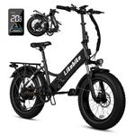 Likebike Cityfun S Electric Bike for Adults, UL 2849 Certified, 20'' Fat Tire Folding E-Bike with 500W(Peak 720W) Motor 48V 10.4Ah Battery, 20MPH Electric Bicycles, 7-Speed&Front Suspension