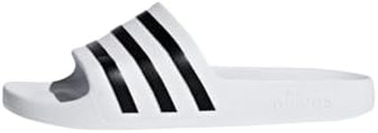 adidas Unisex Adilette Aqua slide sandal, White Ftwr White Core Black Ftwr White Ftwr White Core Black Ftwr White, 12 UK