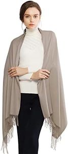 RIIQIICHY Pashmina Shawl for Women Weddings Wraps for Evening Dresses Khaki Scarfs for Winter Warm Large Scarves