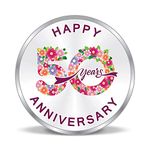 ACPL Precious Moments BIS Hallmarked 50th Happy Anniversary Floral Design Silver Coin 20 Gram 999 Pure