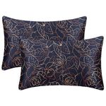 EXQ Home Satin Pillowcase for Hair and Skin Queen - Printed Blue Rose Silk Pillowcase 2 Pack 20x30 inches - Satin Pillow Cases Set of 2 with Envelope Closure, Valentines Day Gifts for Women Men