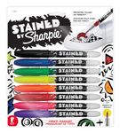 Stained by Sharpie Brush Tip Fabric Markers, 8 Colored Markers (1779005)