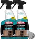 Weiman Cabinet and Wood Cleaner, Shine, Clean and Protect Spray - For Wood Cabinets, Furniture, Tables, Baseboards, Trim and more, 16 oz, 2 PACK with MicroFiber Towel