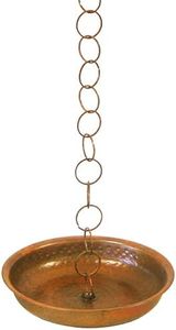 Ancient Graffiti Flamed Rain Chain Receptacle Basin with 23" of Chain