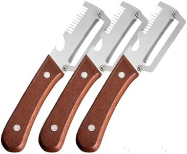 Multi-Functional Vegetable Peeler for Kitchen, 2026 Premium Stainless Steel Peeler Tool for Chef Kitchen Peeling, Wooden Handle Vegetable Shredder Handheld for Home Use (3)