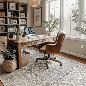 Furnbar Office Chair Mat for Carpet & Hardwood, Upgraded 29" x 42" Dual Use Tempered Glass Chair Mat for Chair and Footrest Under Desk