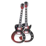 LanHong 2 Piece/Set Bottle Opener Beer Bottle Openers Guitar Shaped Bottle Opener Guitar Gift Kitchen Gadgets for Drinkers Music Guitar Lover (Black red)