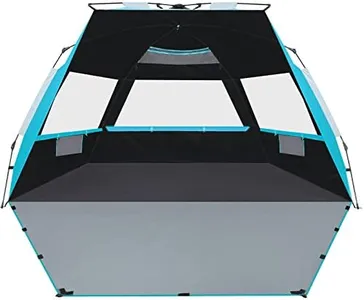 SEBOR Beach Tent, Deluxe XL Pop-up Beach Tent for 4-6 Person, UPF 50+ with Dark Shelter Technology, Easy Set Up and Portable Beach Tent Sun Shelter