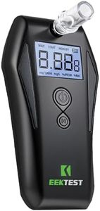 Breathalyzer, Professional Breathalyzers for Alcohol Fuel Cell Sensor, Personal Alcohol Breathalyzer Tester for Home with 10 Mouthpieces（Black)