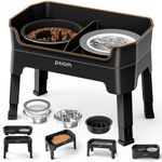 4-in-1 Elevated Slow Feeder Dog Bowls, 4 Height Adjustable Mess Proof Raised Dog Bowl Stand with No Spill Dog Water Bowl, Stainless Steel Dog Food Bowl & Slow Feeder for Large Medium Small Dogs Pets