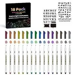 18 Pack Metallic Marker Pens, Lineo