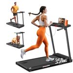 Treadmill with Handle, Foldable Small Treadmill for Home Office, 3.0HP Portable Walking Pad with Handle Bar LED Display, 330LBS Capacity Compact Quiet Desk Treadmill
