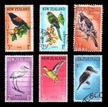 ISC~ New Zealand Stamps, Birds on Stamps, Set of 6 Used Health Series Stamps, All Genuine Postage Stamps~ STAMPEX