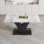 gopop White Dining Table for 6,Mode